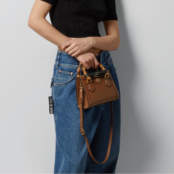 🆕💯% Auth GUCCI DIANA MINI TOTE BAG - Brown Leather 🍂 - Picture 9 of 14